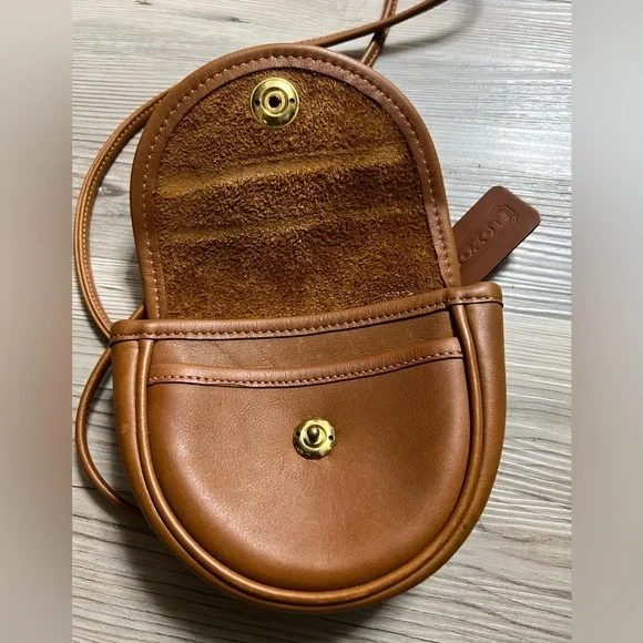 COACH British Tan Mini Belt Bag Spring Lock Mini Crossbody - Picture 3 of 10